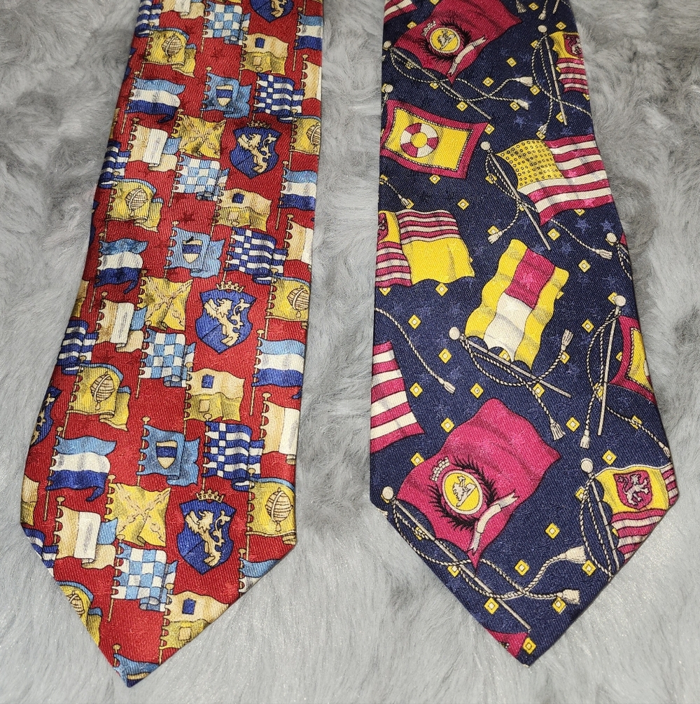 Two Vintage Balenciaga Pour Homme Silk Ties